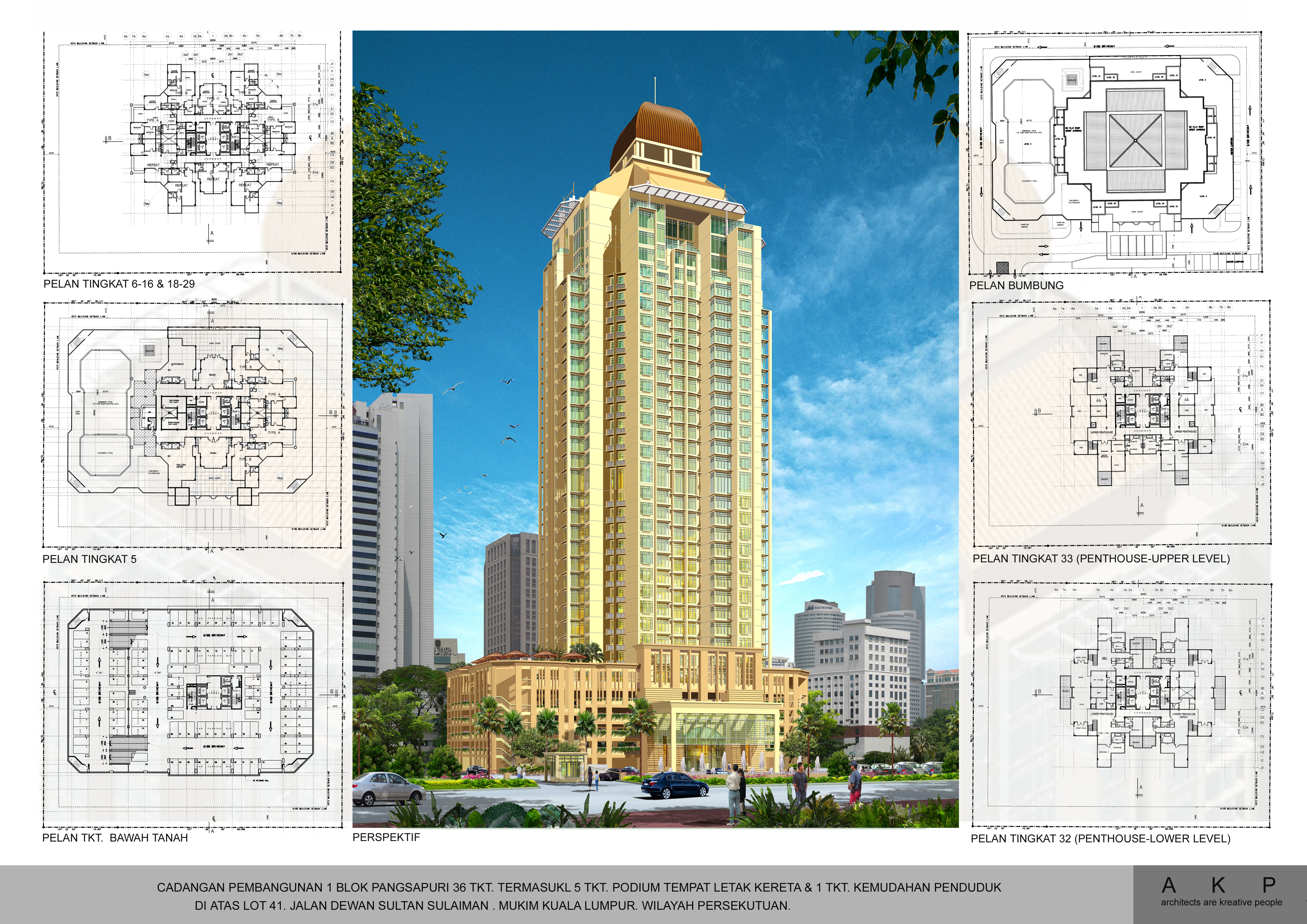 Perspective Illustration with plan